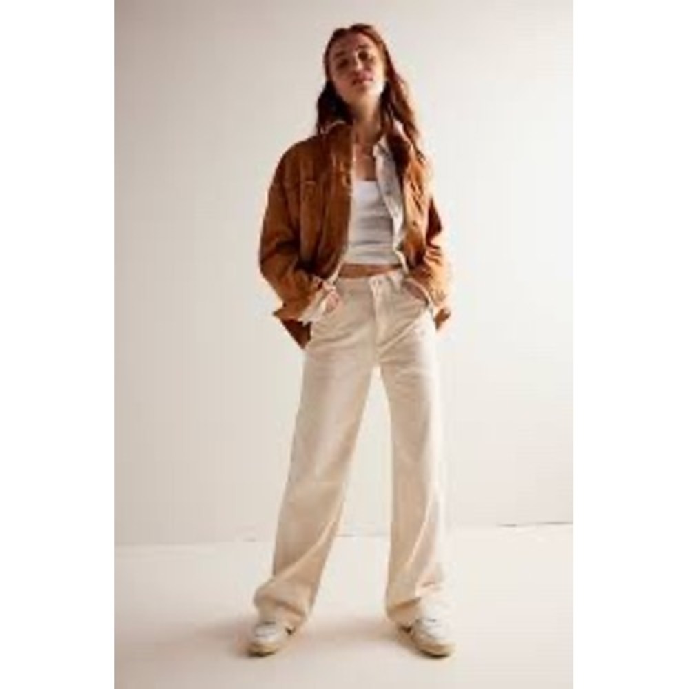 Free People We The Free Tinsley Baggy Mid Rise Straight Leg Jeans Cream 33
NWOT